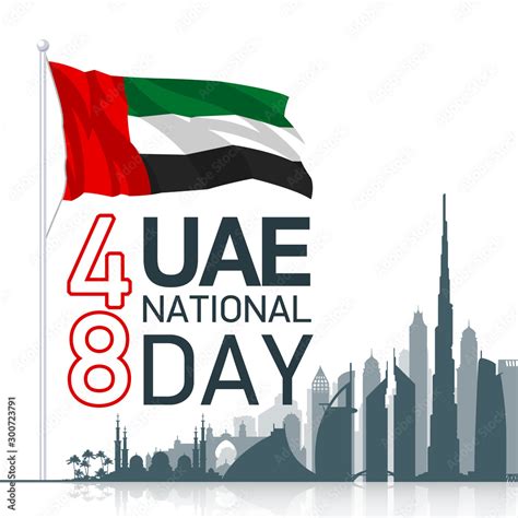 48 Uae National Day Banner With Uae Flag Holiday Card For 2 December