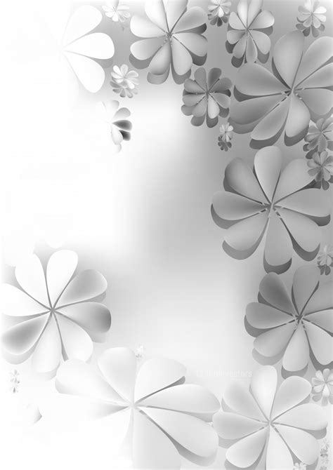 Grey And White Floral Background