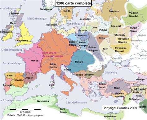 Euratlas Periodis Web Carte De Leurope En 1200