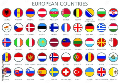 All National Flags Of The European Countries In Alphabetical Order