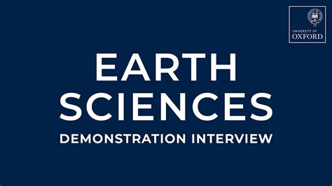 Earth Sciences Demonstration Interview Youtube