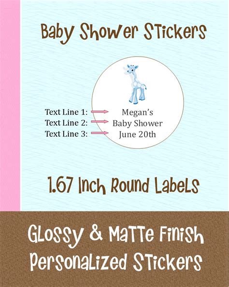 Round Personalized Baby Shower Sticker Labels