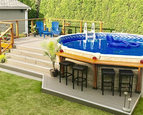 Above Ground Pool Decks In 2021 Backyard Pool Landscaping Decks