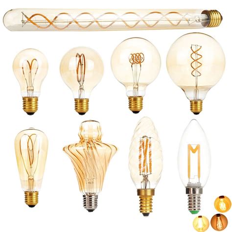 E27 Led Edison Light Bulb Dimmable Retro Carbon Lamp E14 220v A60 T30
