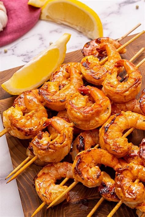 Easy Grilled Shrimp Skewers With Honey Garlic Marinade