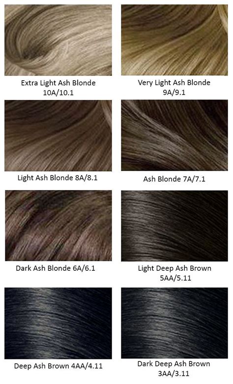 Dark Ash Blonde Hair Color Chart