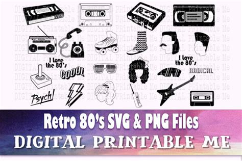 80s Eighties Silhouette Bundle Graphic By Digitalprintableme