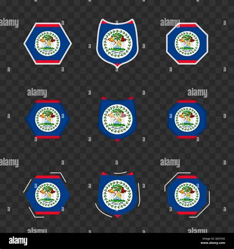 National Symbols Of Belize On A Dark Transparent Background Vector