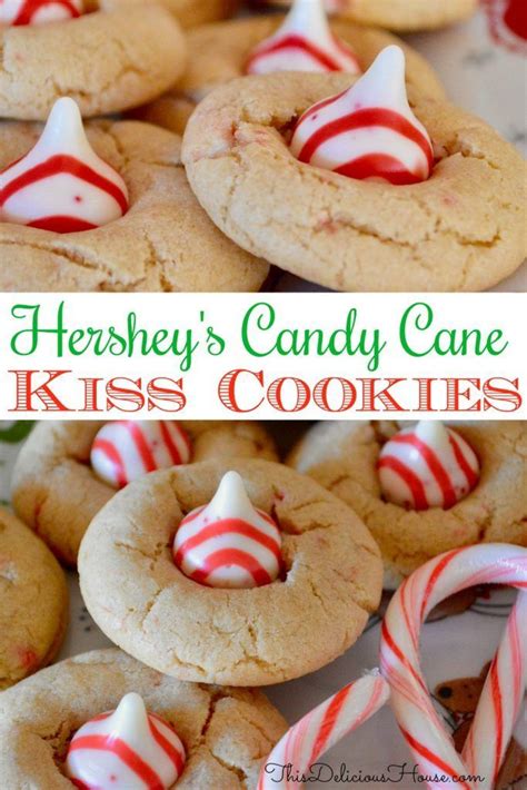 Candy Cane Cookies Kiss Cookies Peppermint Cookies Yummy Cookies Cookies Et Biscuits Candy