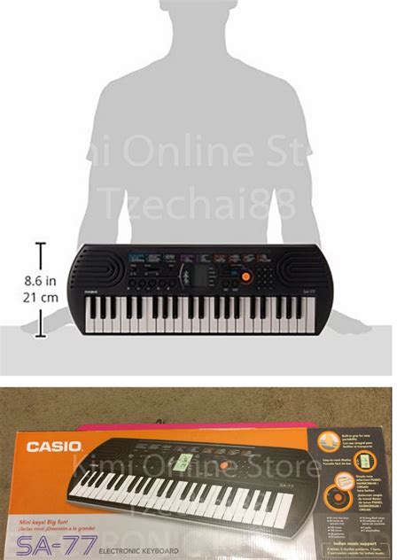 44 Key Casio Sa 77 Grey Mini Electronic Keyboard Piano Organ Lcd 8 Note