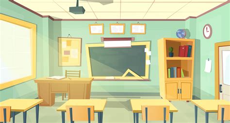 Vector Cartoon Background Empty School Classroom Vector Free Download