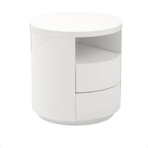 White Round Bedside Table With Drawer Homey Like Your Home