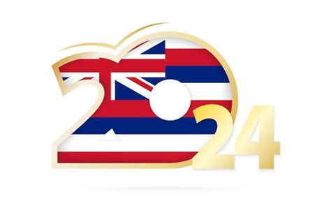 Premium Vector Year 2024 With Hawaii Flag Pattern