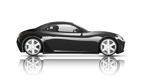 Трехмерное изображение черного автомобиля изолированных на белом фоне