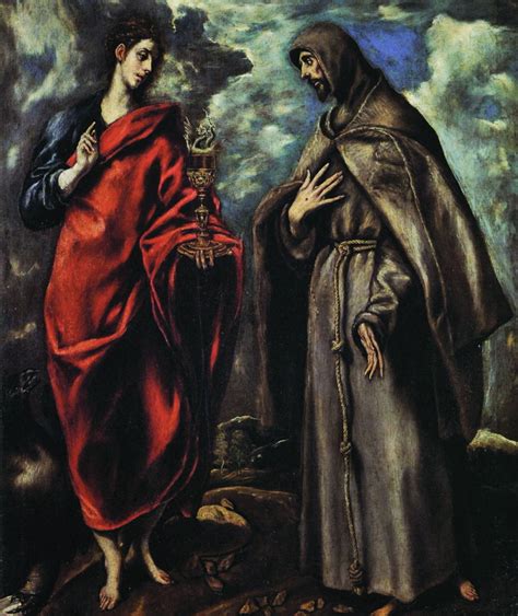 St. John the Evangelist och St. Francis of Assisi – El Greco ️ - Greco El