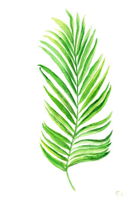 Green Palm Leaf Print Painting By Green Palace