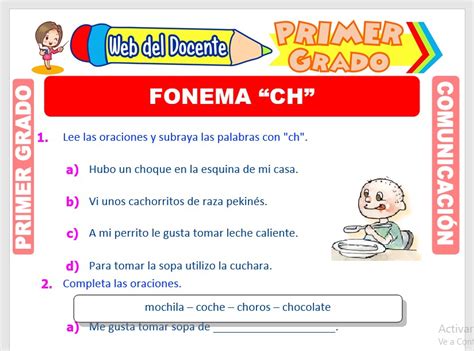 Fonema CH Para Primer Grado De Primaria Web Del Docente 119790 The