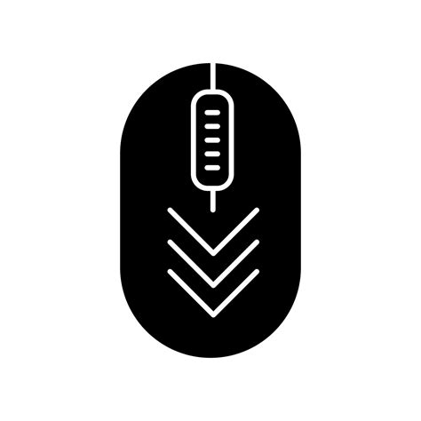 Computer Mouse With Down Arrows Black Glyph Icon 3092908 Vector Art At