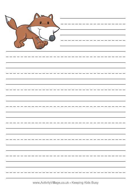 Dotted Thirds Writing Paper Template