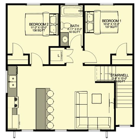 2 Bedroom Apartment Floor Plans Garage