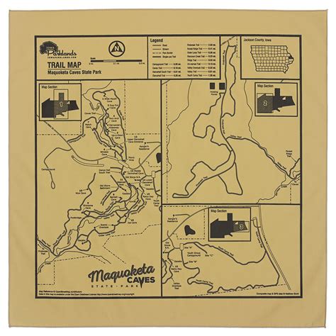 Maquoketa Caves State Park Trail Map Bandanna Iowa Parklands