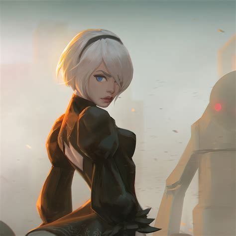 2048x2048 Fan Art Of 2b From Nier Ipad Air Hd 4k Wallpapers Images Backgrounds Photos And