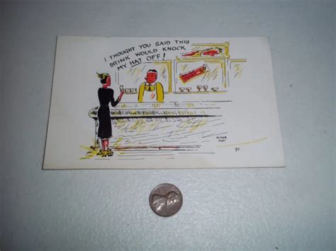 Vintage Elmer Anderson Comic Postcard Knock My Hat Off 200 Picclick