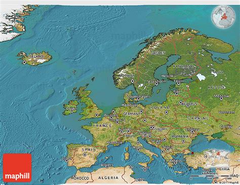 Satellite 3d Map Of Europe