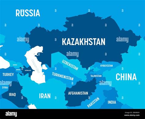 Mapa De Asia Central Tonalidad Verde Coloreada Sobre Fondo Oscuro
