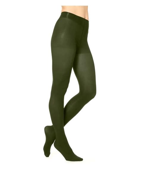 Hue Synthetic Super Opaque Control Top Tights In Green Lyst