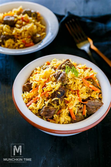 One Pot Meal Beef Rice Pilaf Recipe Uzbek Plov Munchkin Time