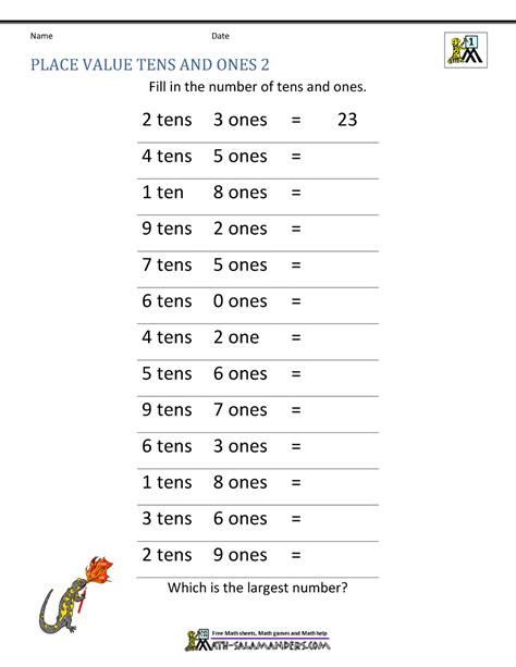 Numbers Place Value Worksheets