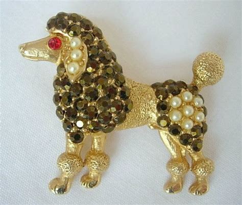 Tura Poodle Brooch Pin Vintage Figural By Eclecticdebsvintage Red