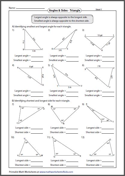 Classifying Triangles By Sides And Angles Worksheet Classifying Triangles By Angles Worksheet