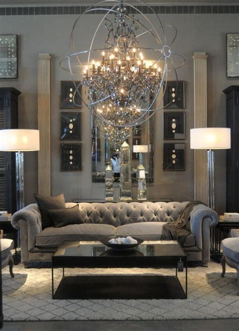 Stunning Grey Silver And Walnut Styled Living Room Formal Living