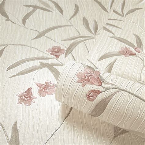 Belgravia Décor Tiffany Floral Red Textured Wallpaper Homebase