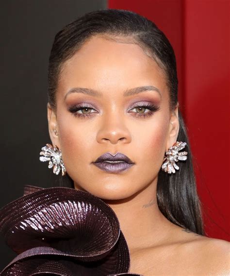 the unexpected summer makeup trend celebs are loving right now purple lipstick makeup rihanna
