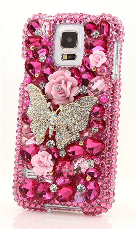 Fuchsia Butterfly Design Bling Case Made For Iphone 5 5s Iphone 6s