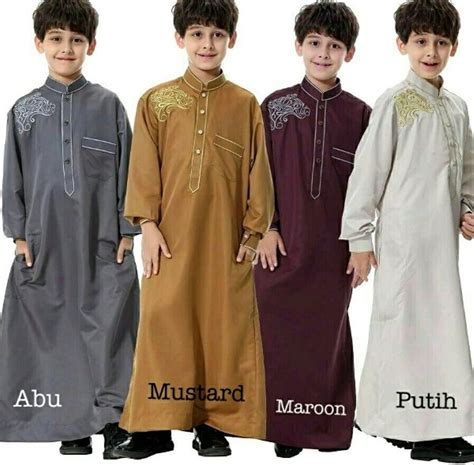 Model baju anak laki laki kecil bisa tentunya sangat mudah untuk dicari. Gamis Anak Laki Laki Arab - Voal Motif