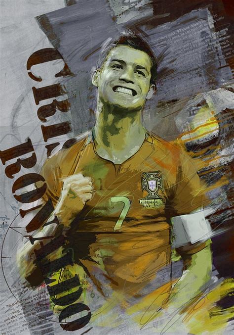 Cristiano Ronaldo Poster Canvas Print Wooden Hanging Scroll Frame