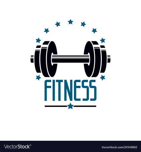 Gym And Fitness Logo Template Retro Style Emblem Vector Image