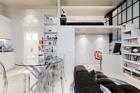 Small Sqm Studio Apartment In White Is A Super Stylish Space Saver Futuristic Architecture