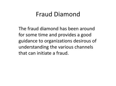 Fraud Diamond Ppt