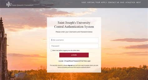 Login Saint Josephs University Central