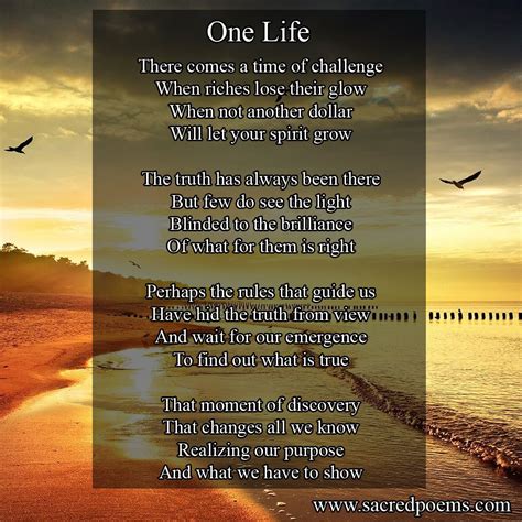 One Life Is An Inspirational Poem By Robert Longley Inspirational
