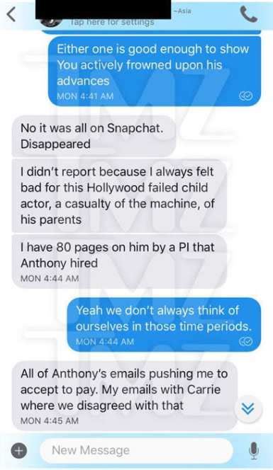 Leaked Image Texts Contradict Asia Argento’s Denial About Sexual Encounter With 17 Year Old Actor