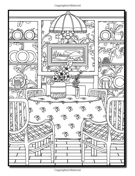 Interior Designs An Adult Coloring Book With Beautifully Decorated Houses Inspirational Room