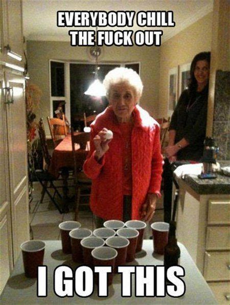 grandma playing beerpong gangsters beer humor beer memes wine humor funny captions beer
