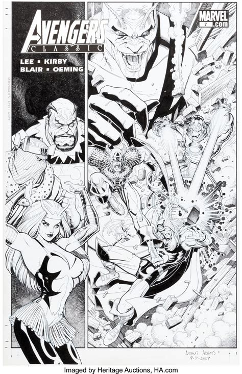 Arthur Adams Avengers Classic 7 Cover Original Art Marvel Lot