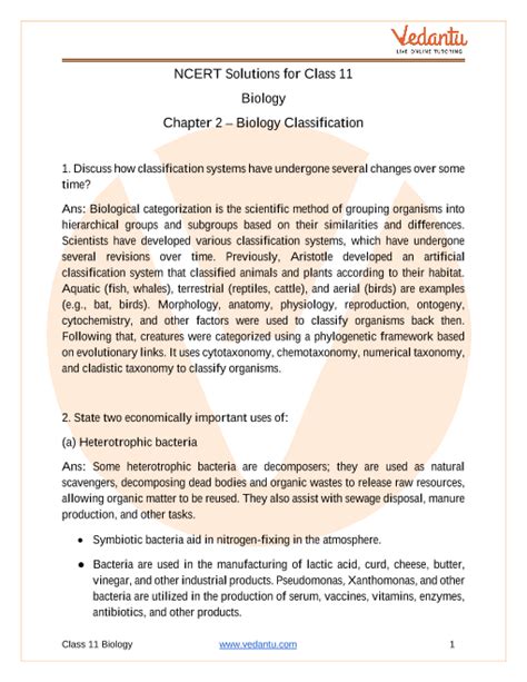 ncert solutions class 11 biology chapter 2 ‘biological classification free pdf here
